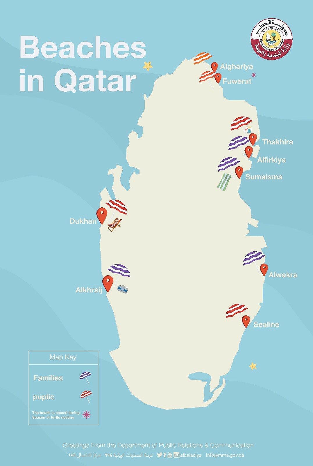 al ghariya pantai qatar peta