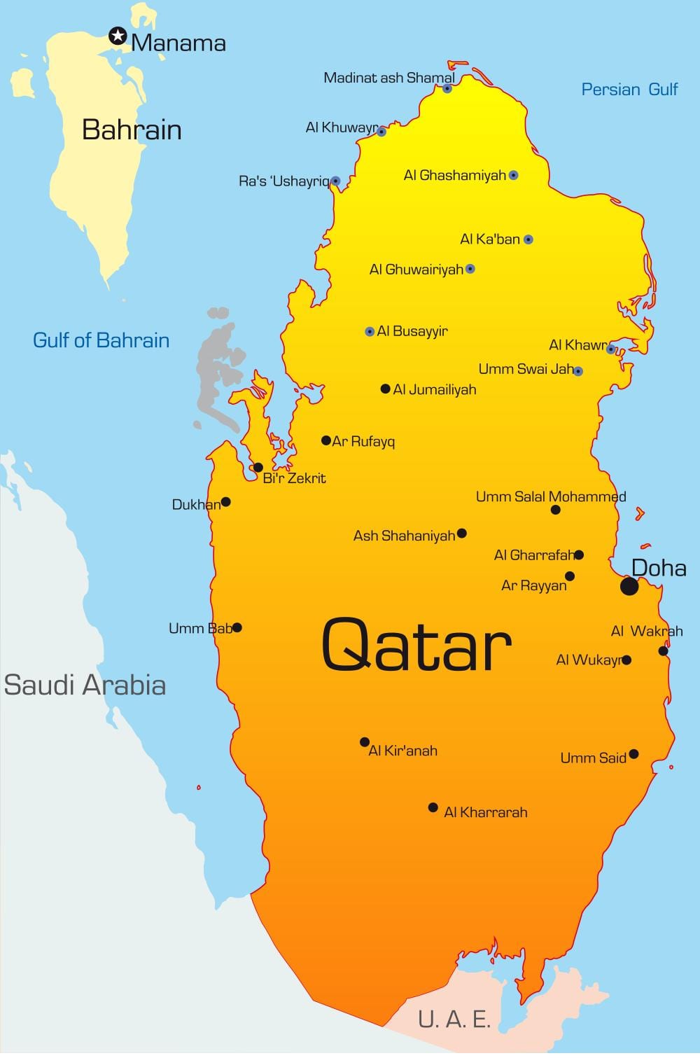 Peta modal qatar 