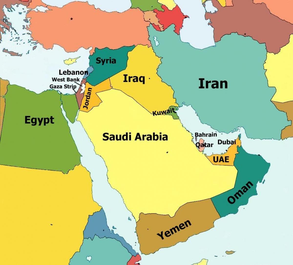 peta qatar dan negara-negara sekitarnya