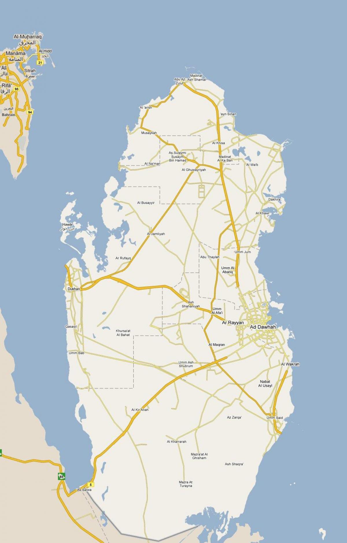 peta yang menunjukkan qatar