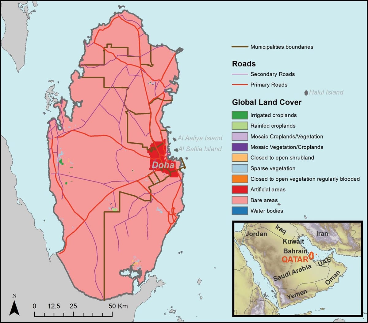 Peta qatar iklim