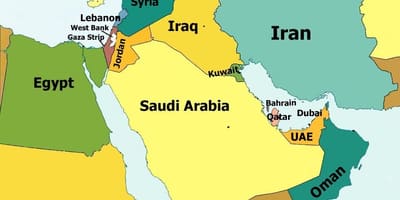 Peta qatar dan negara-negara sekitarnya