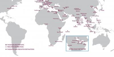Qatar airways peta rangkaian