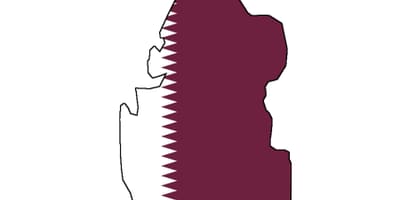 Peta qatar bendera